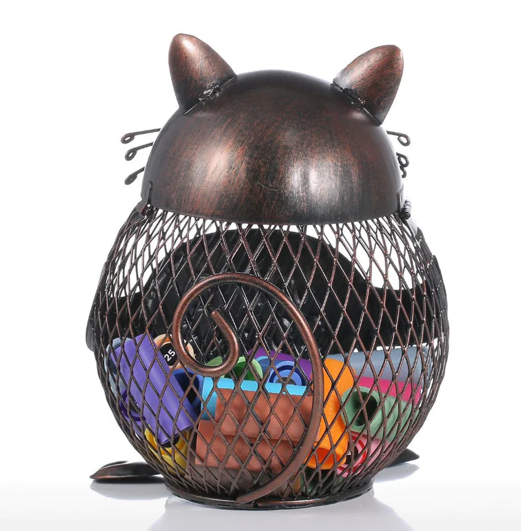 Artistic Iron Cat Wine Bottle Stopper and Rack