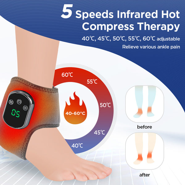 Electric Foot Ankle Massager with Heat & Vibration (Wireless & Rechargeable!)
