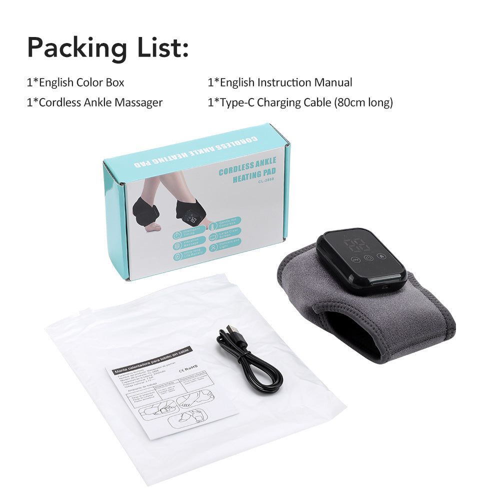 Electric Foot Ankle Massager with Heat & Vibration (Wireless & Rechargeable!)