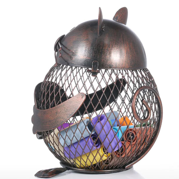 Artistic Iron Cat Wine Bottle Stopper and Rack