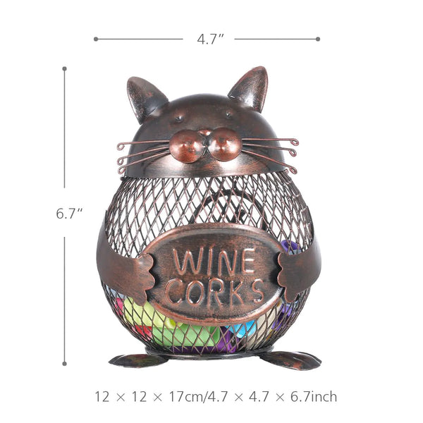 Artistic Iron Cat Wine Bottle Stopper and Rack